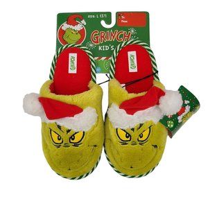 Dr Seuss Grinch Christmas Slippers Kids L 13/1 NWT